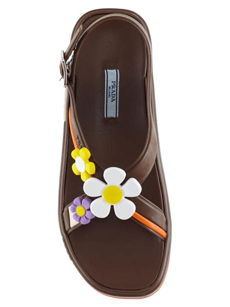 prada rubber flower sandals|Prada plexiglass sandals.